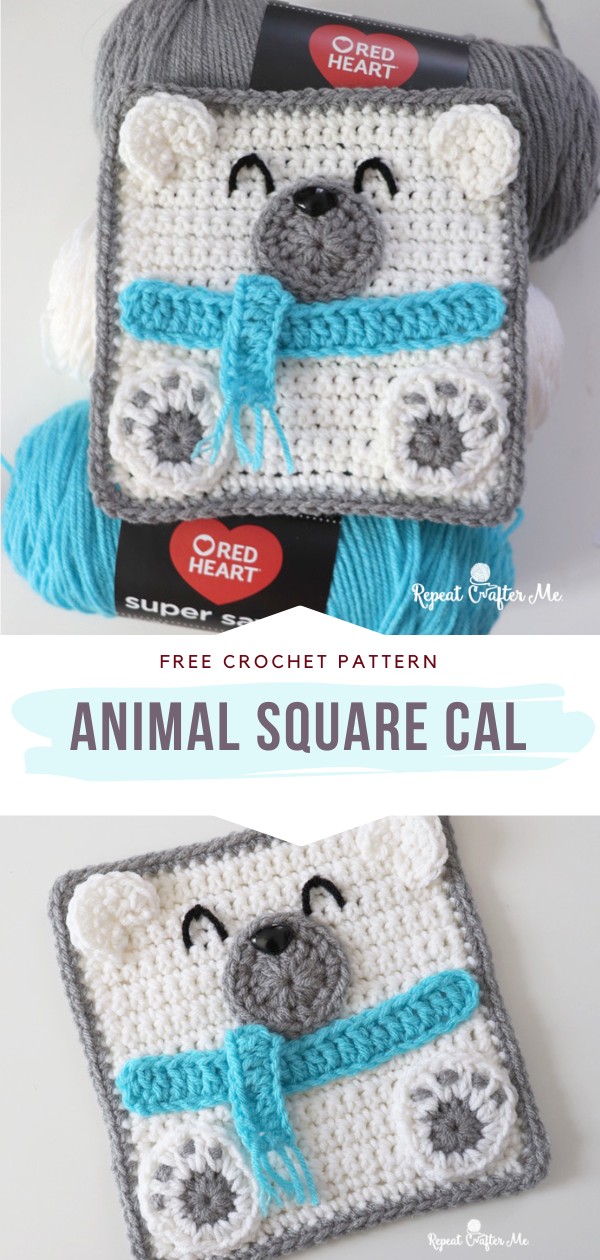 Crochet Polar Bear Square