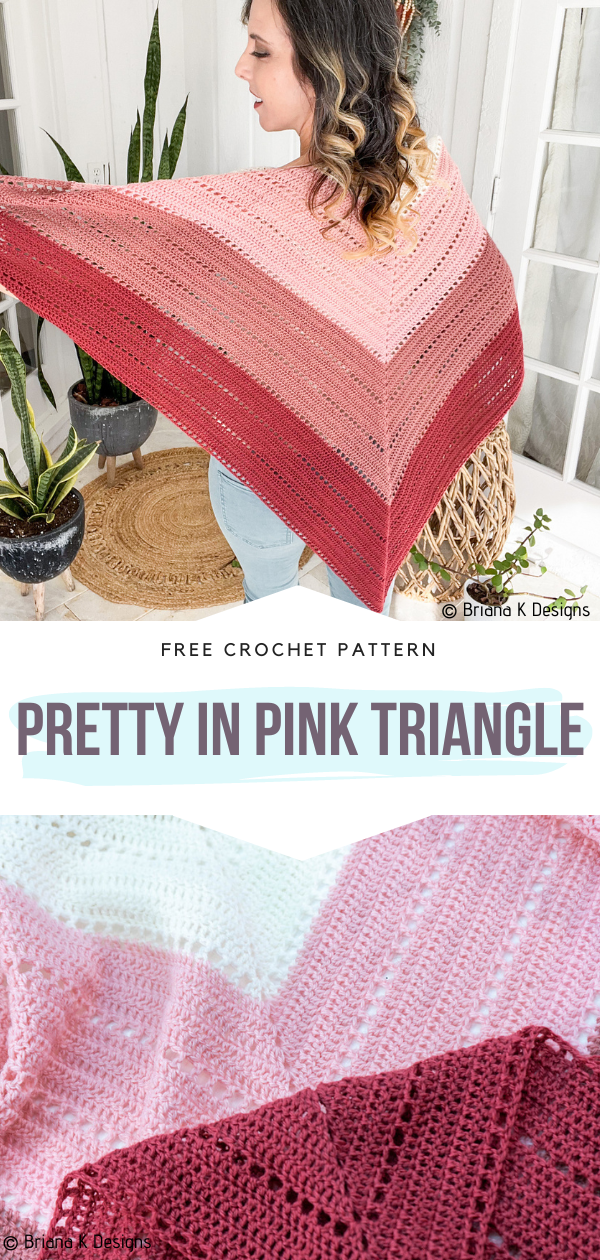 pretty in pink triangle shawl