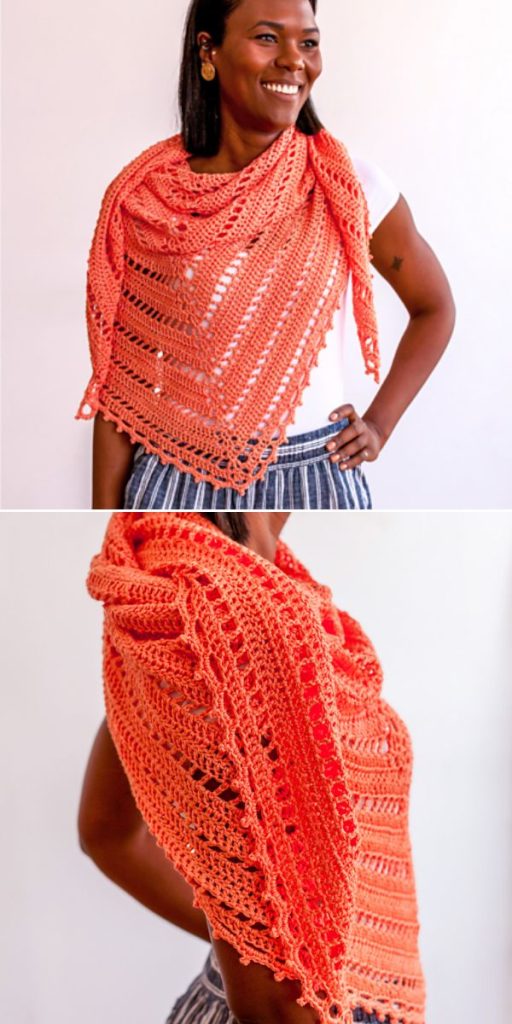 Hot Colors Shawls Free Crochet Patterns