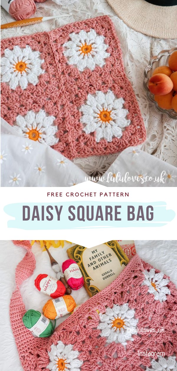 Daisy Square Crochet Bag