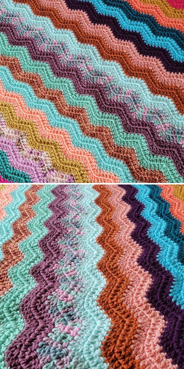 colorful chevron crochet blanket
