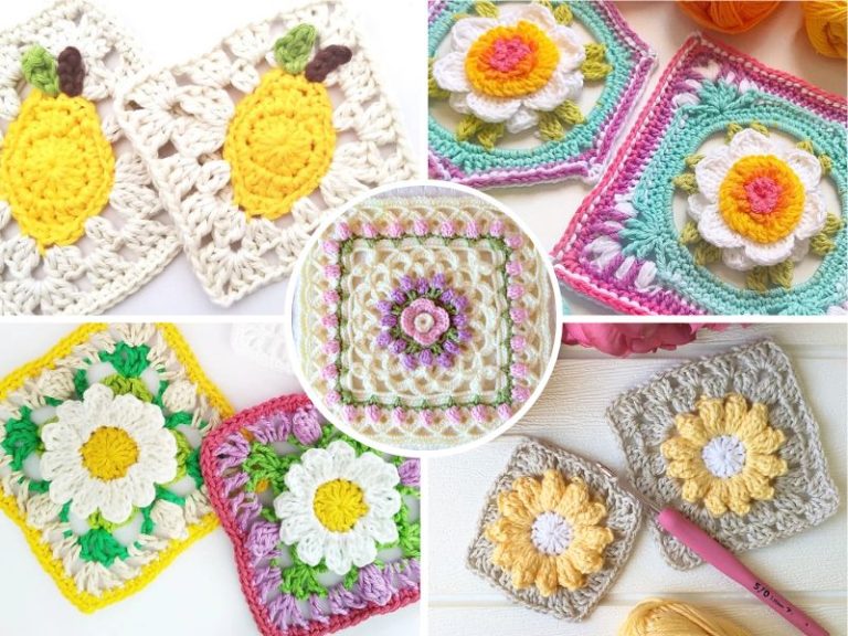 Summer Granny Squares Free Crochet Patterns