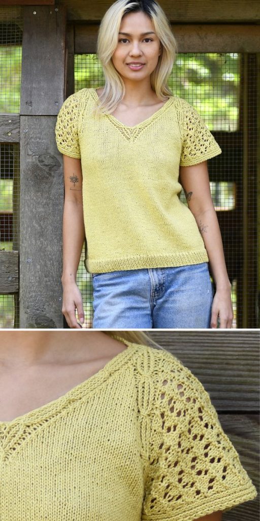 Chic Tops with Lacy Motifs - Free Knitting Patterns