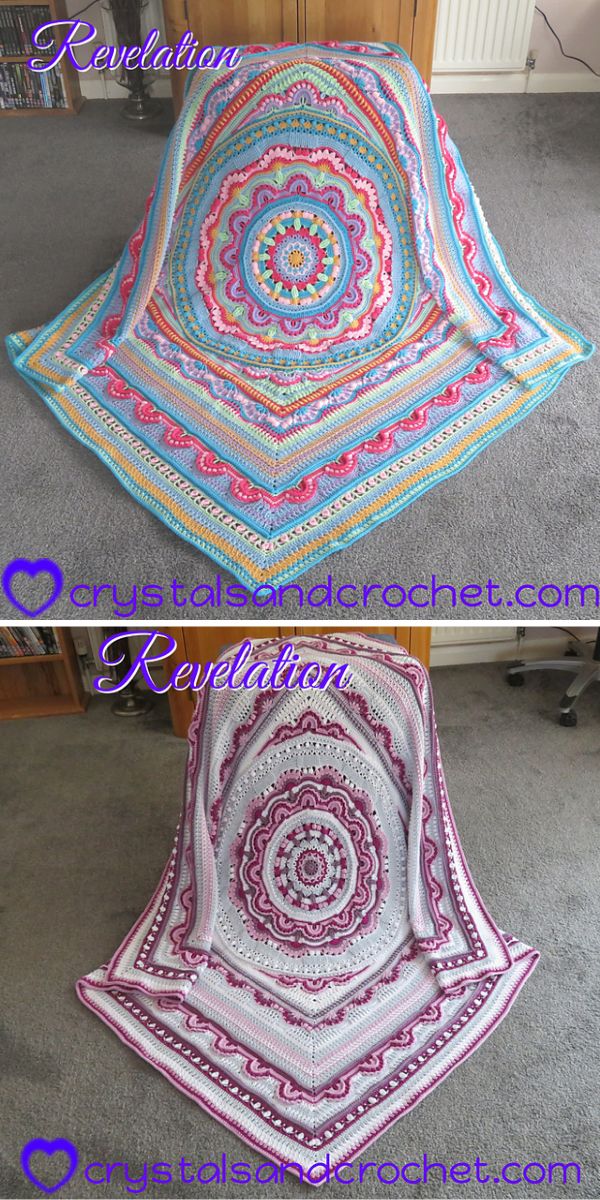 A mandala blanket with different designs on it, perfect for those searching for the best 2023 CALs.