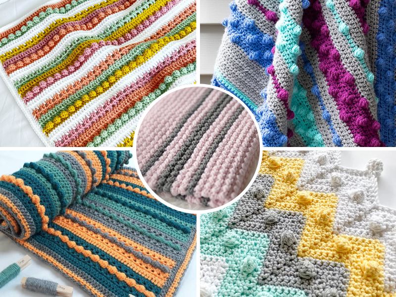 Crochet Bobble Stitch Baby Romper