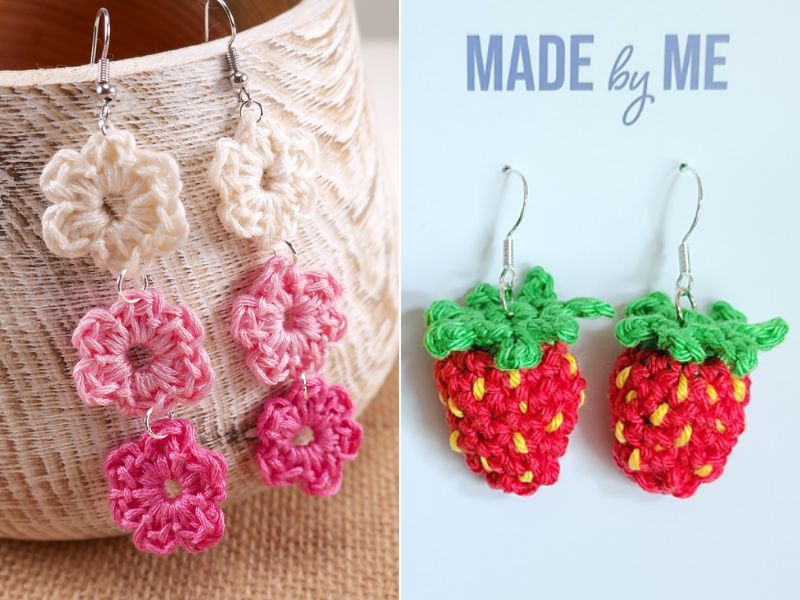 Crochet Doily Earrings, Handmade Jewelry - Etsy