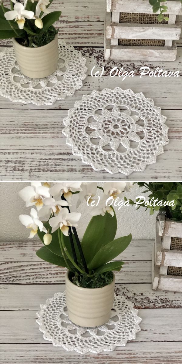 simple white crochet doily 