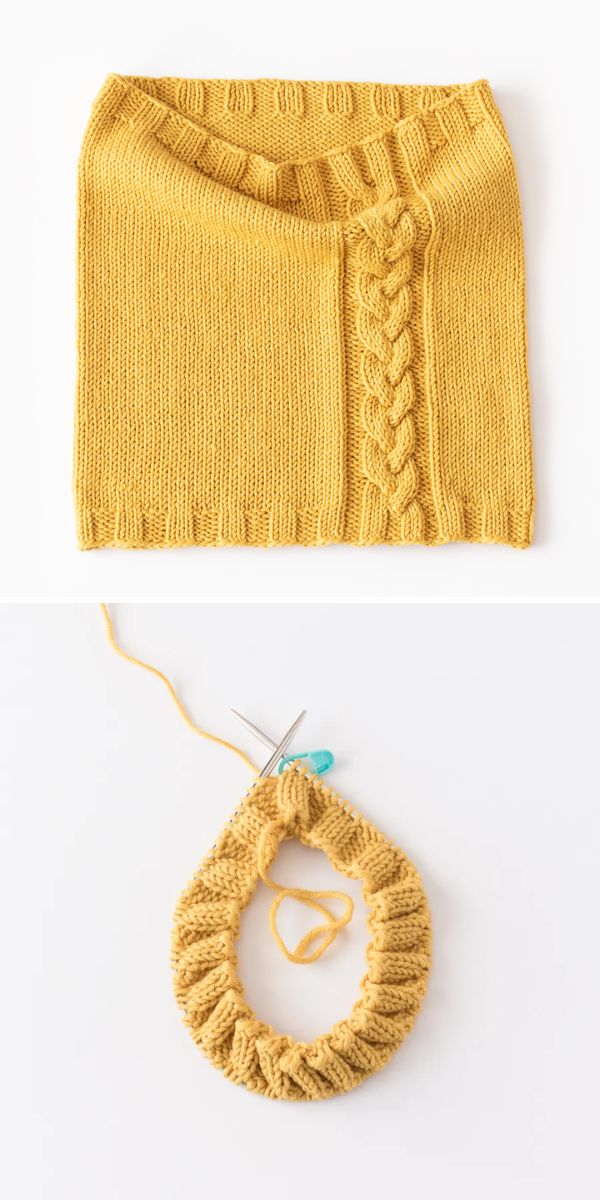 yellow knitted cowl pattern