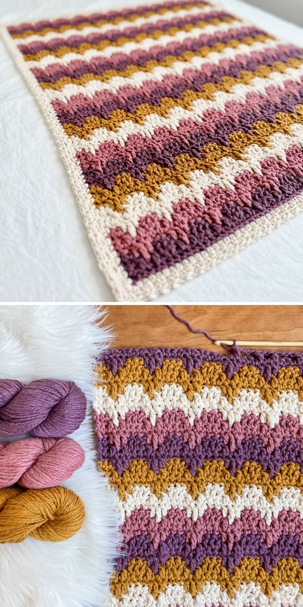 Crochet chevron afghan pattern.