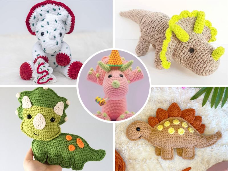 free Crochet dinosaur amigurumi patterns.