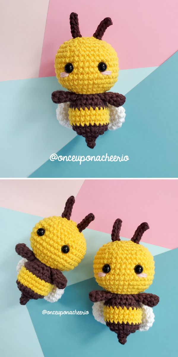 Crochet bee amigurumi pattern.