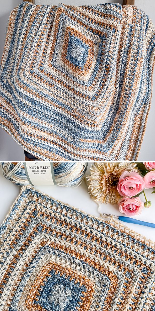 a square crochet baby blanket