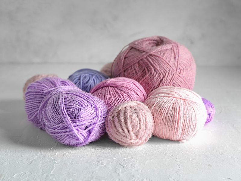 a pile of yarns