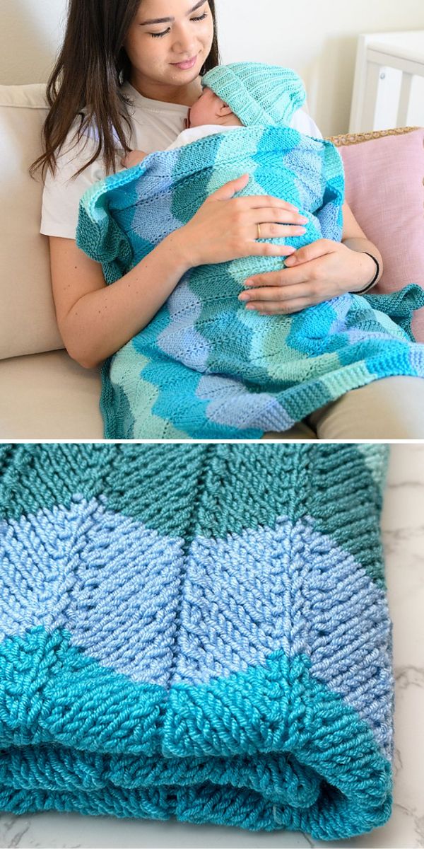 Chevron Knitted Baby Blanket - Ideas and Free Patterns