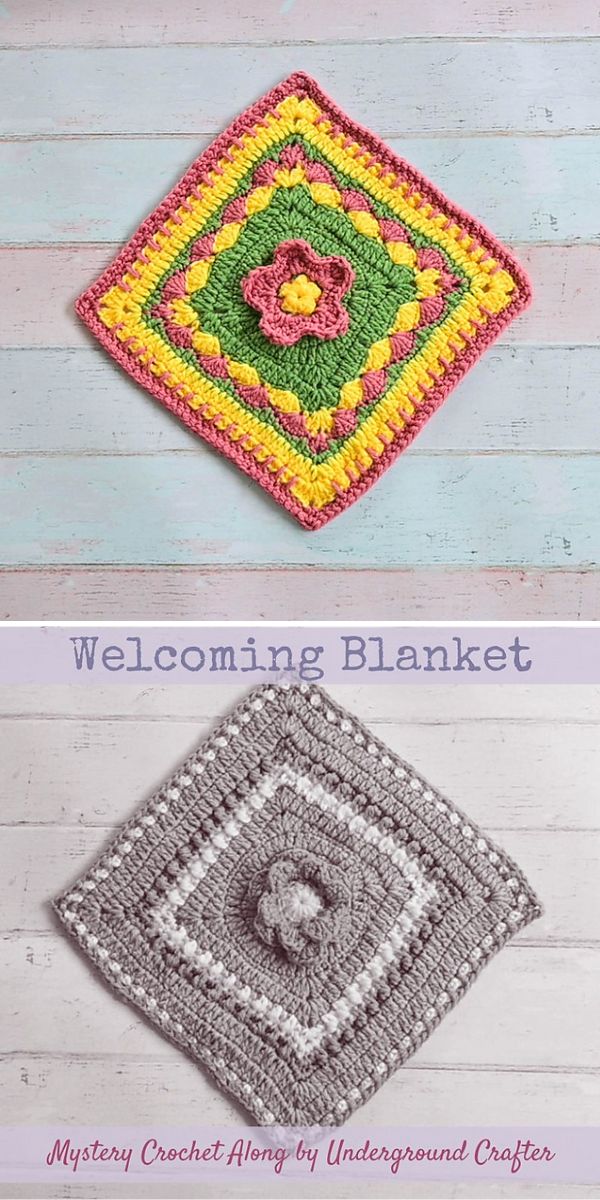 a colorful crochet flower square