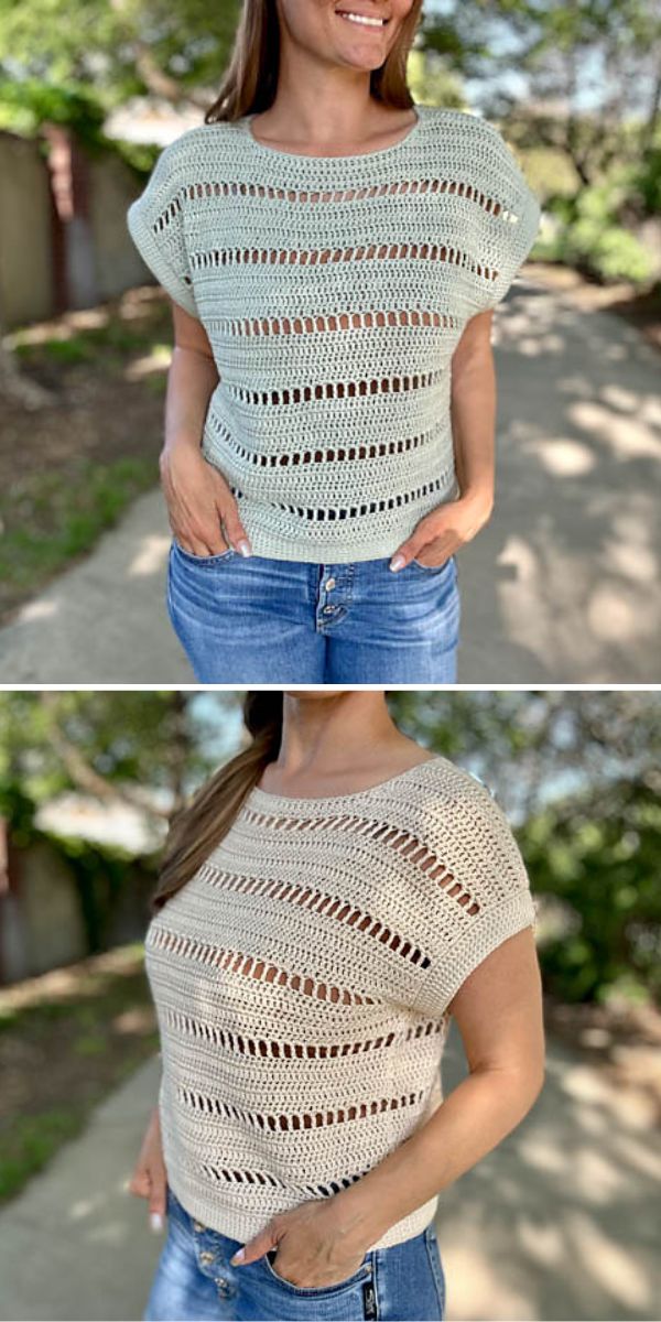 a mesh crochet top