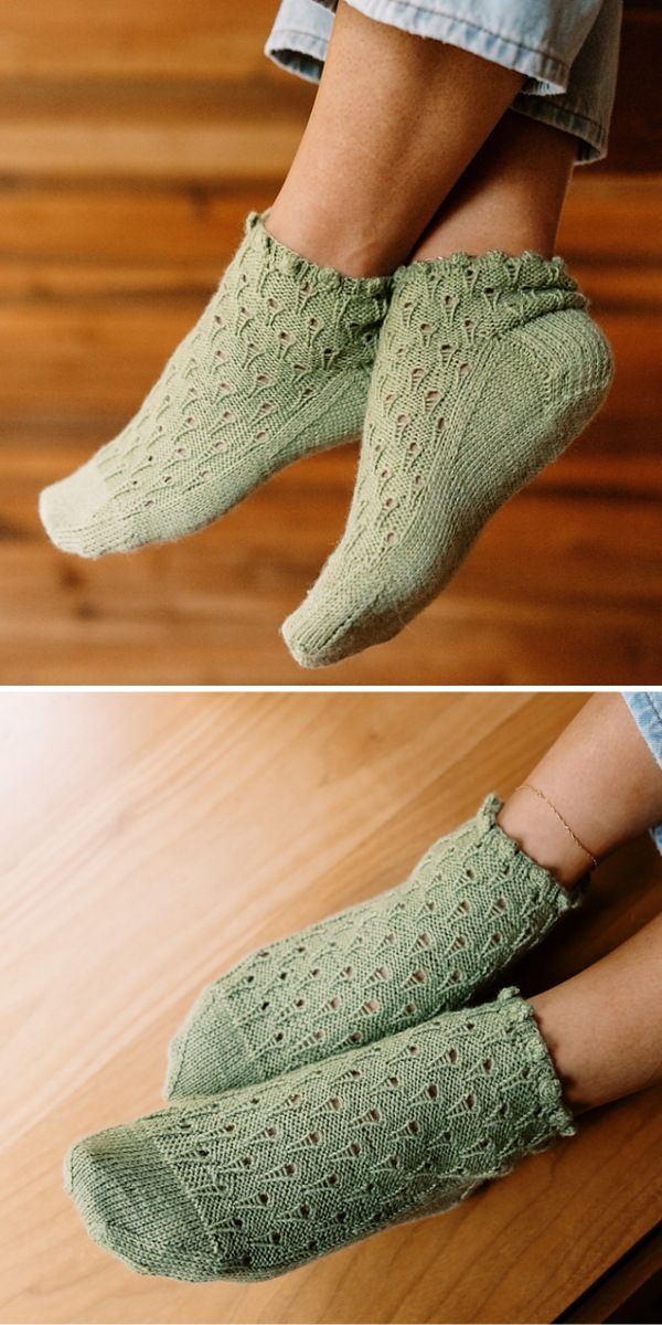 green knitted socks