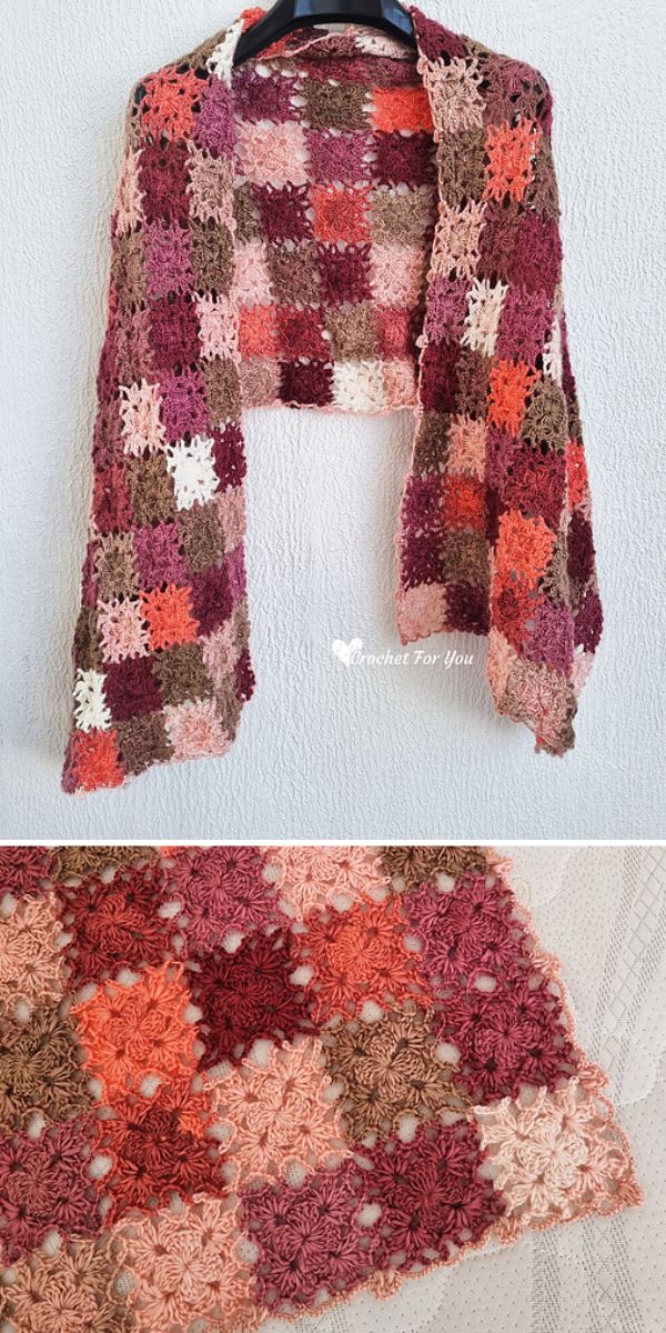 a crochet rectangular shawl