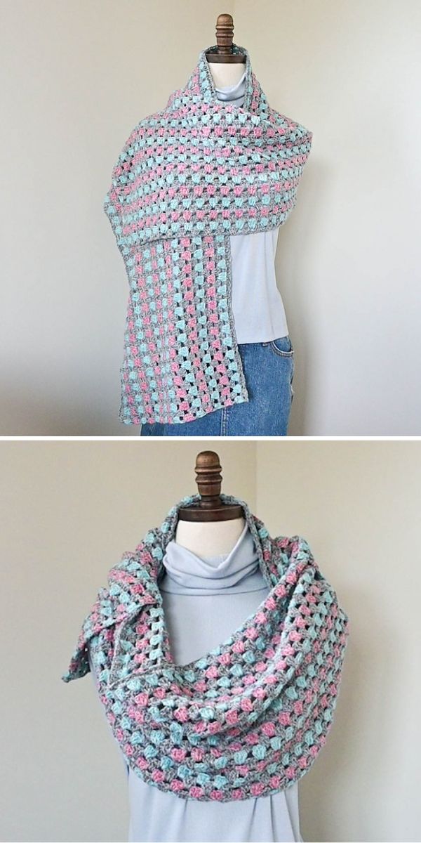 a crochet granny stitch shawl
