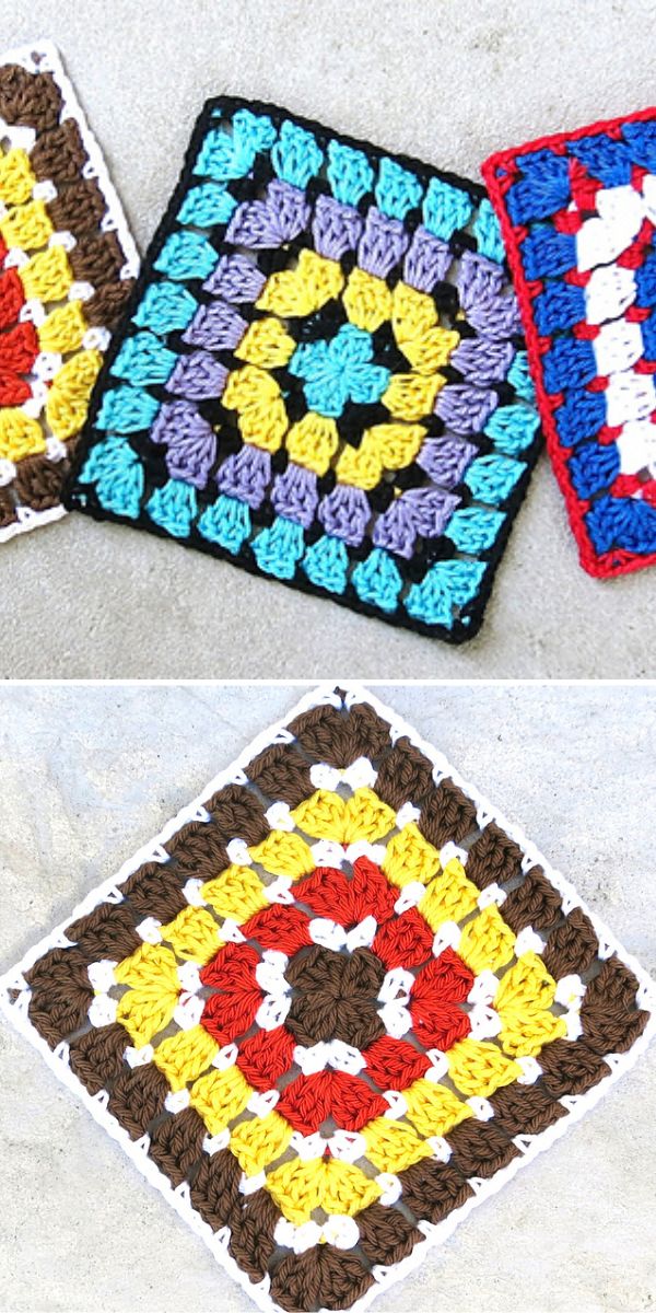 colorful crochet granny squares