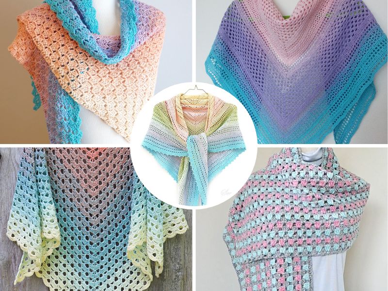 crochet pastel shawls