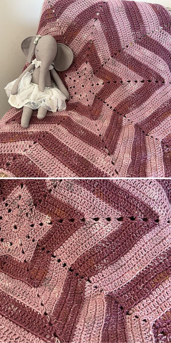 a star-shaped crochet baby blanket