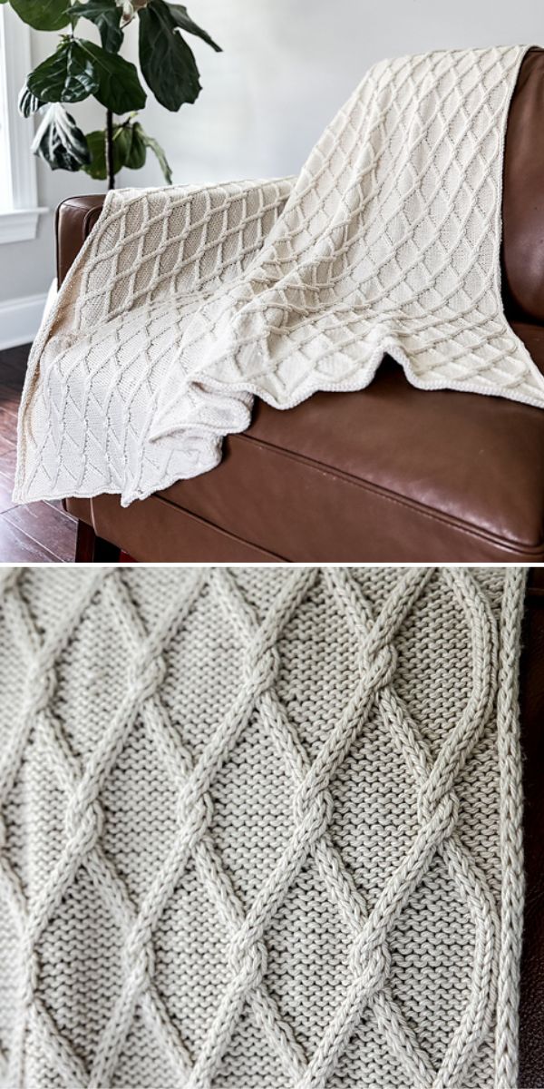 a white knitted blanket