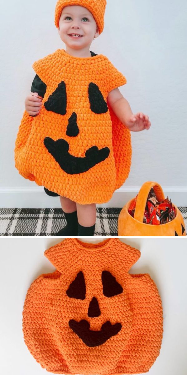 crochet pumpkin halloween costume