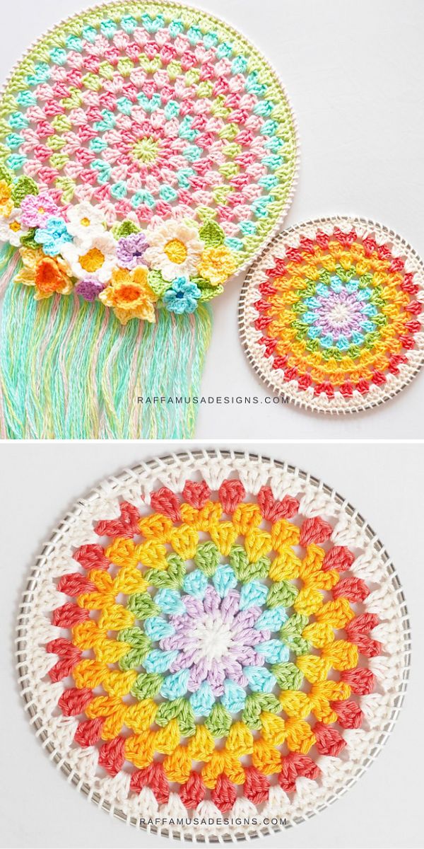 vibrant crochet mandalas