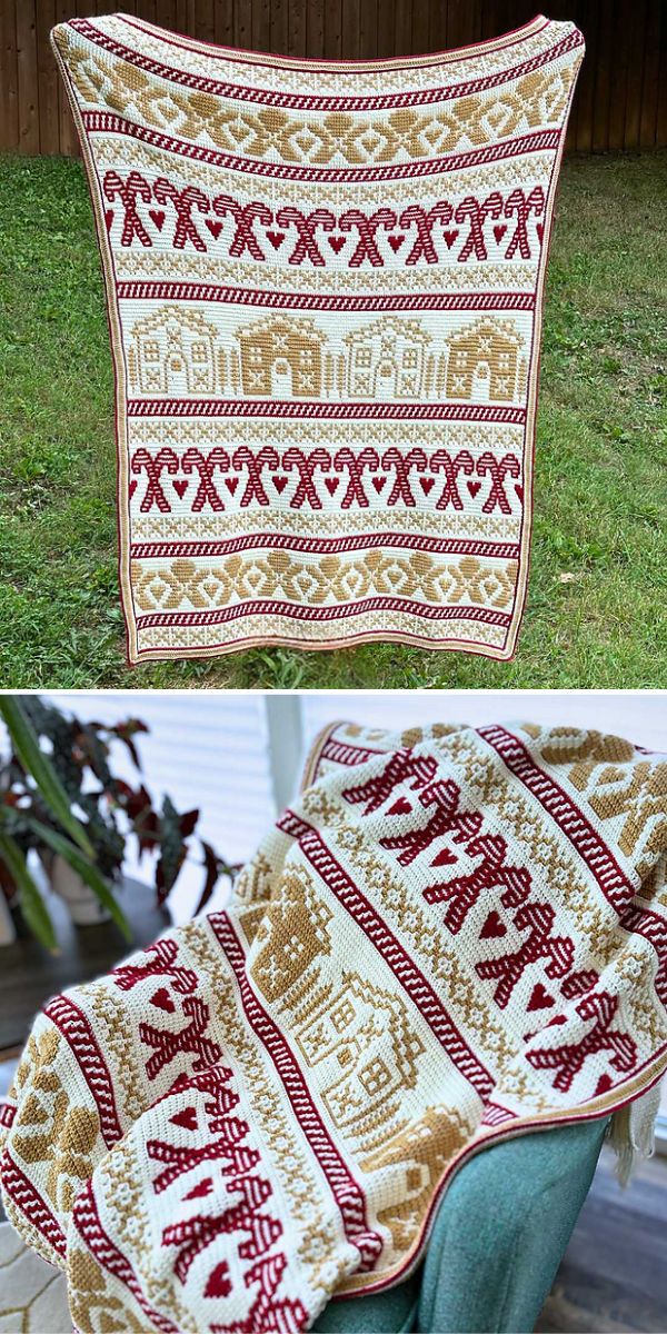 a charming crochet christmas blanket