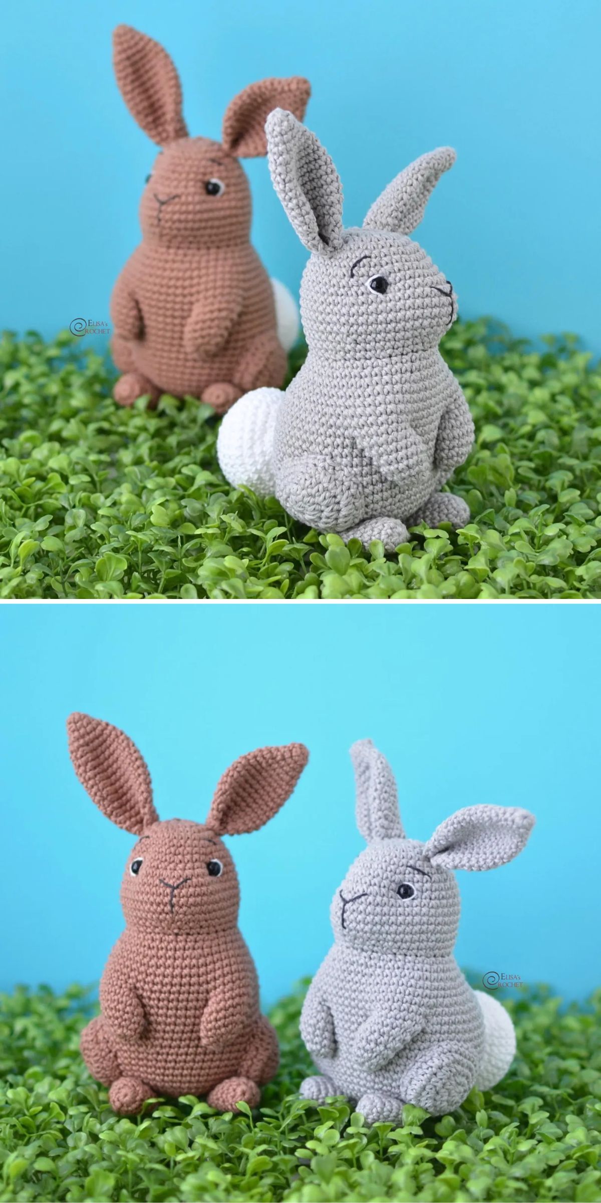 two bunny amigurumi