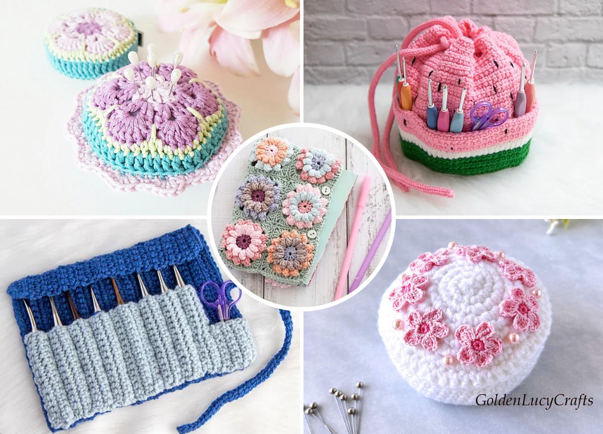 a set of crochet accessories for crafters