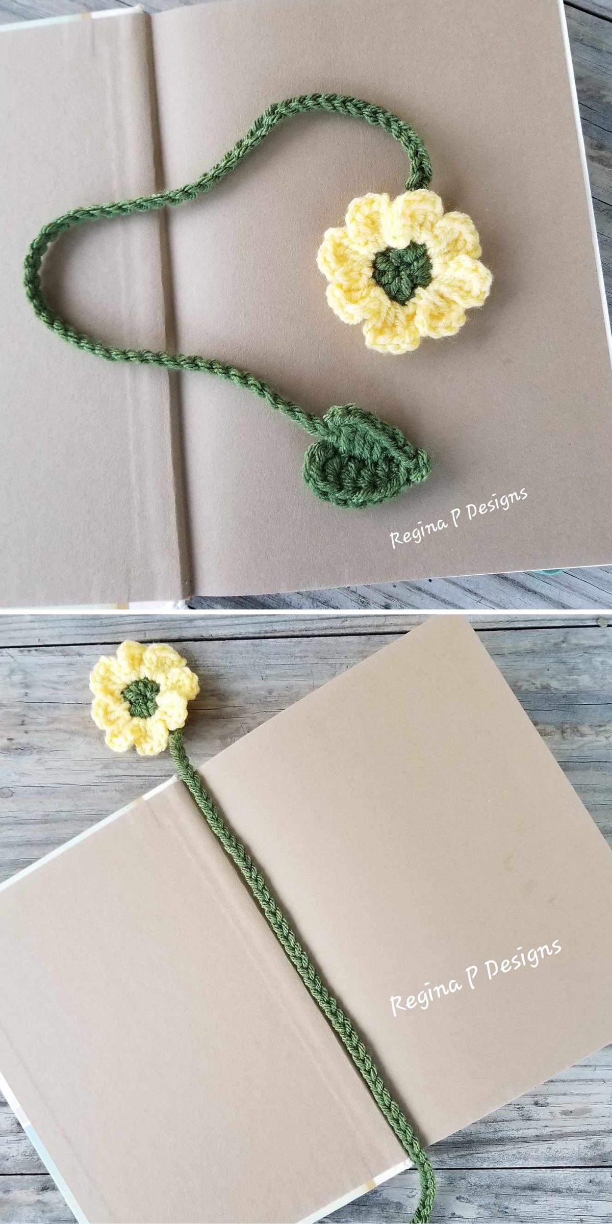 a simple crocheted flower bookmark
