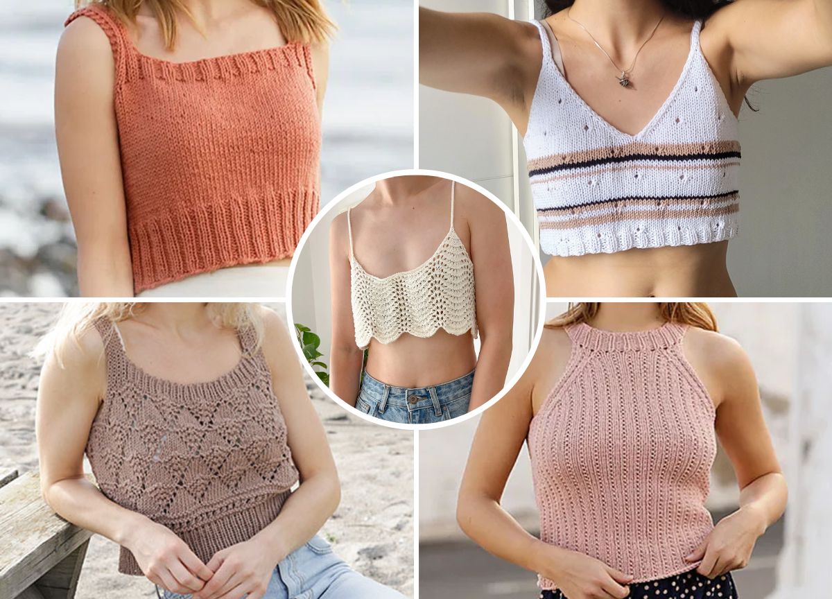 a collection of stylish knitted tops for summer