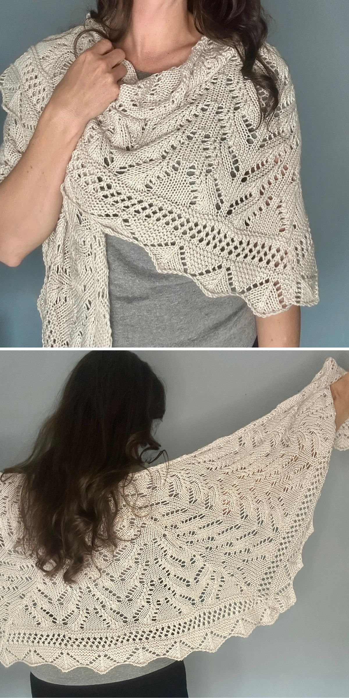 a light knit shawl in a white color