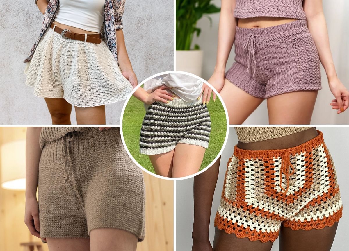 a set of crochet shorts for summer