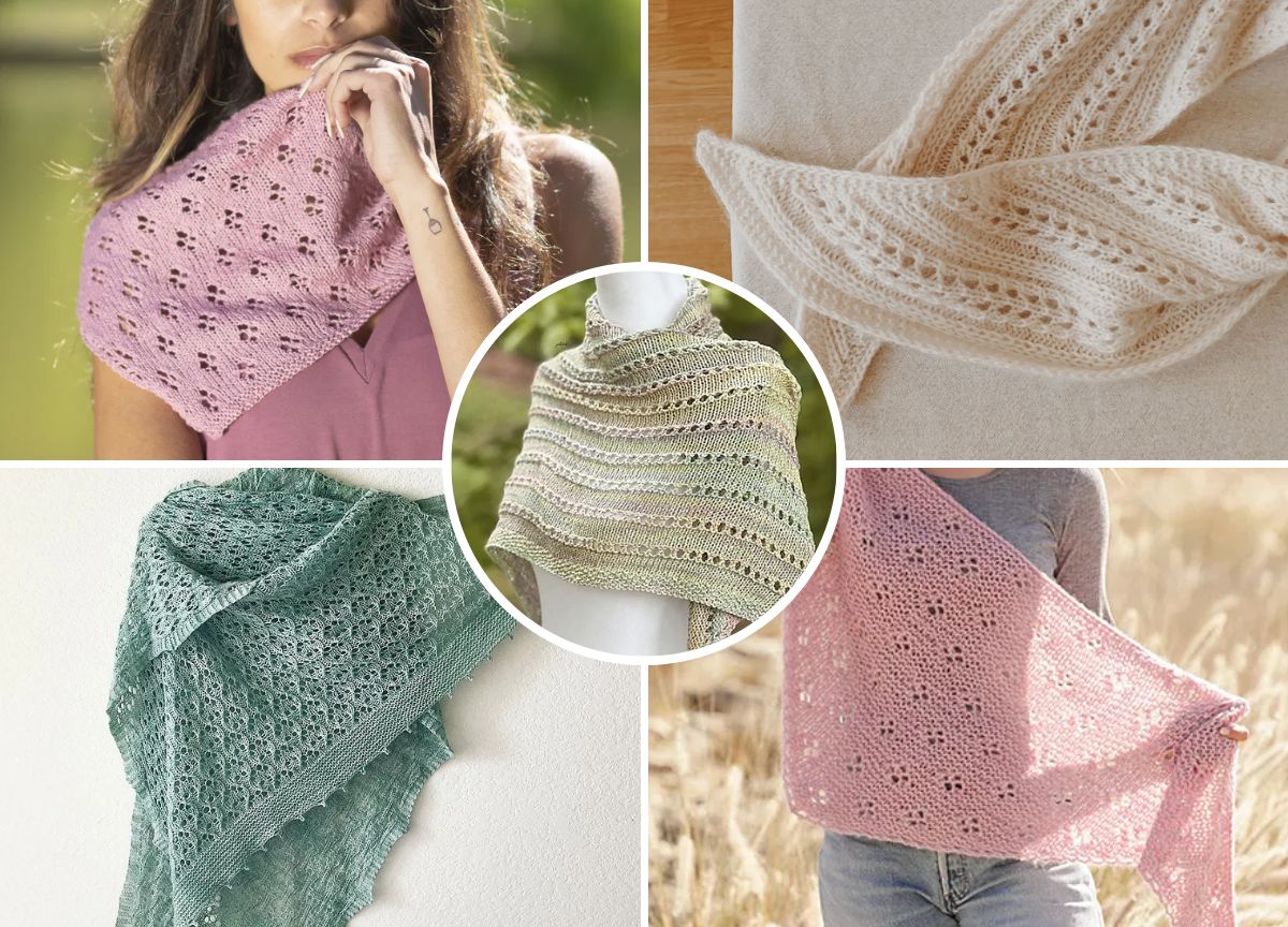 a set of knitted shawls for summer