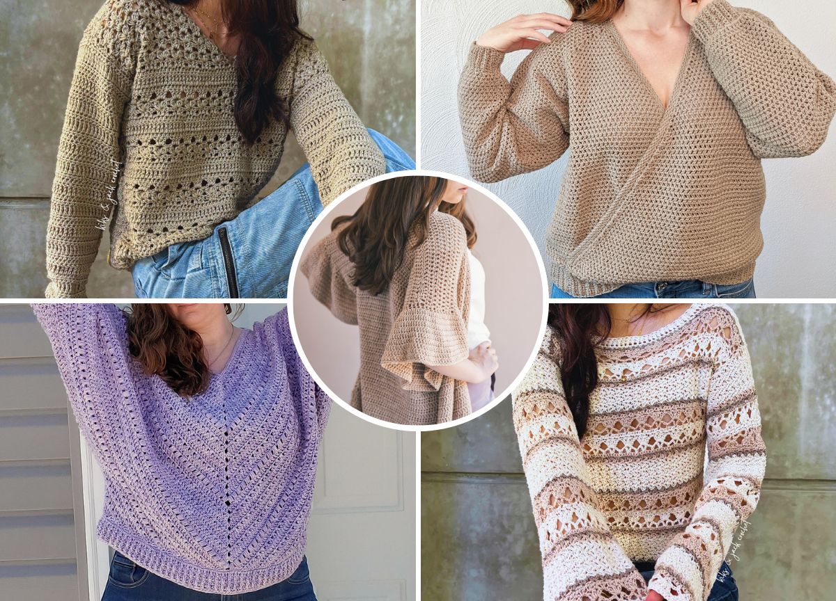 women wearing stylish crochet sweaters for fall