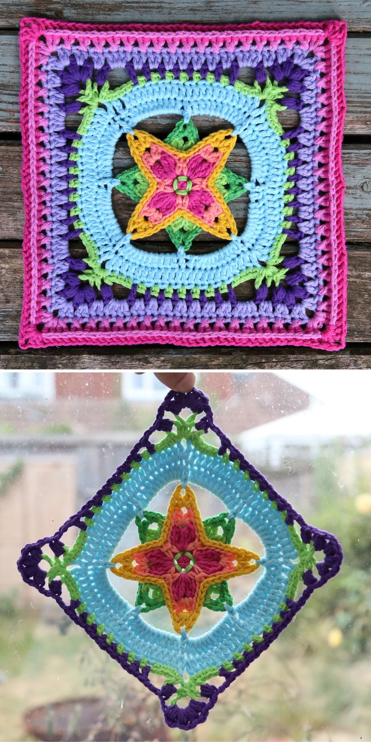 a detailed lace crochet flower square