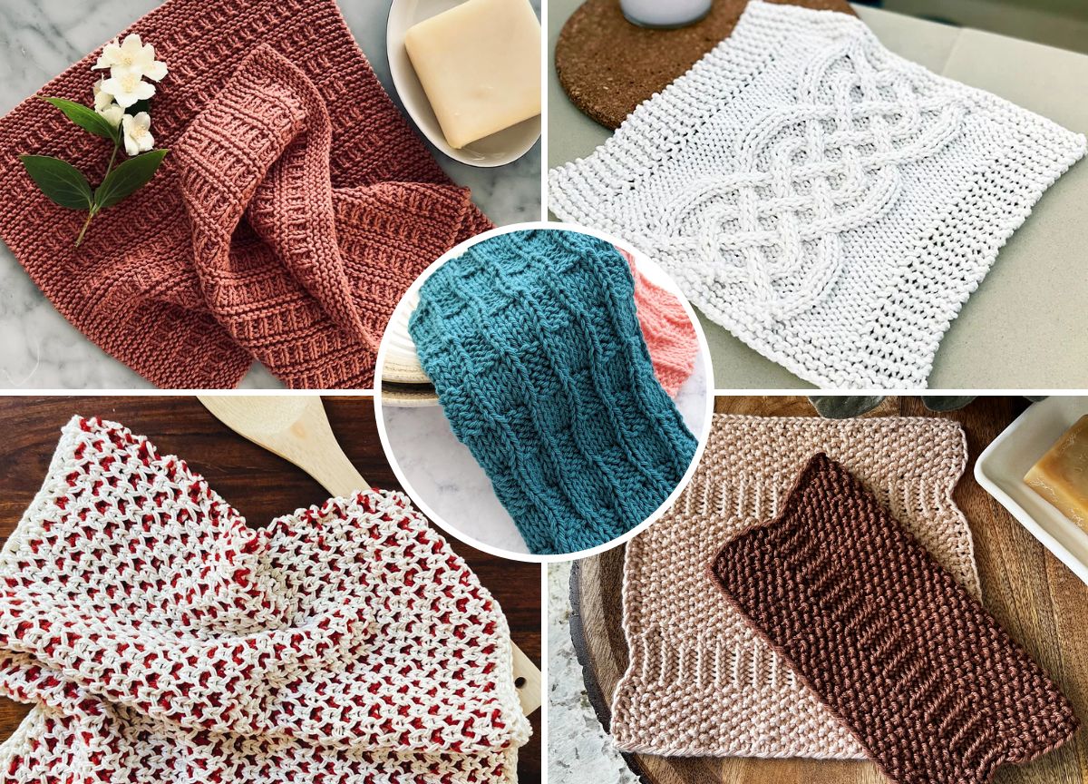 modern knitted kitchen dishcloths