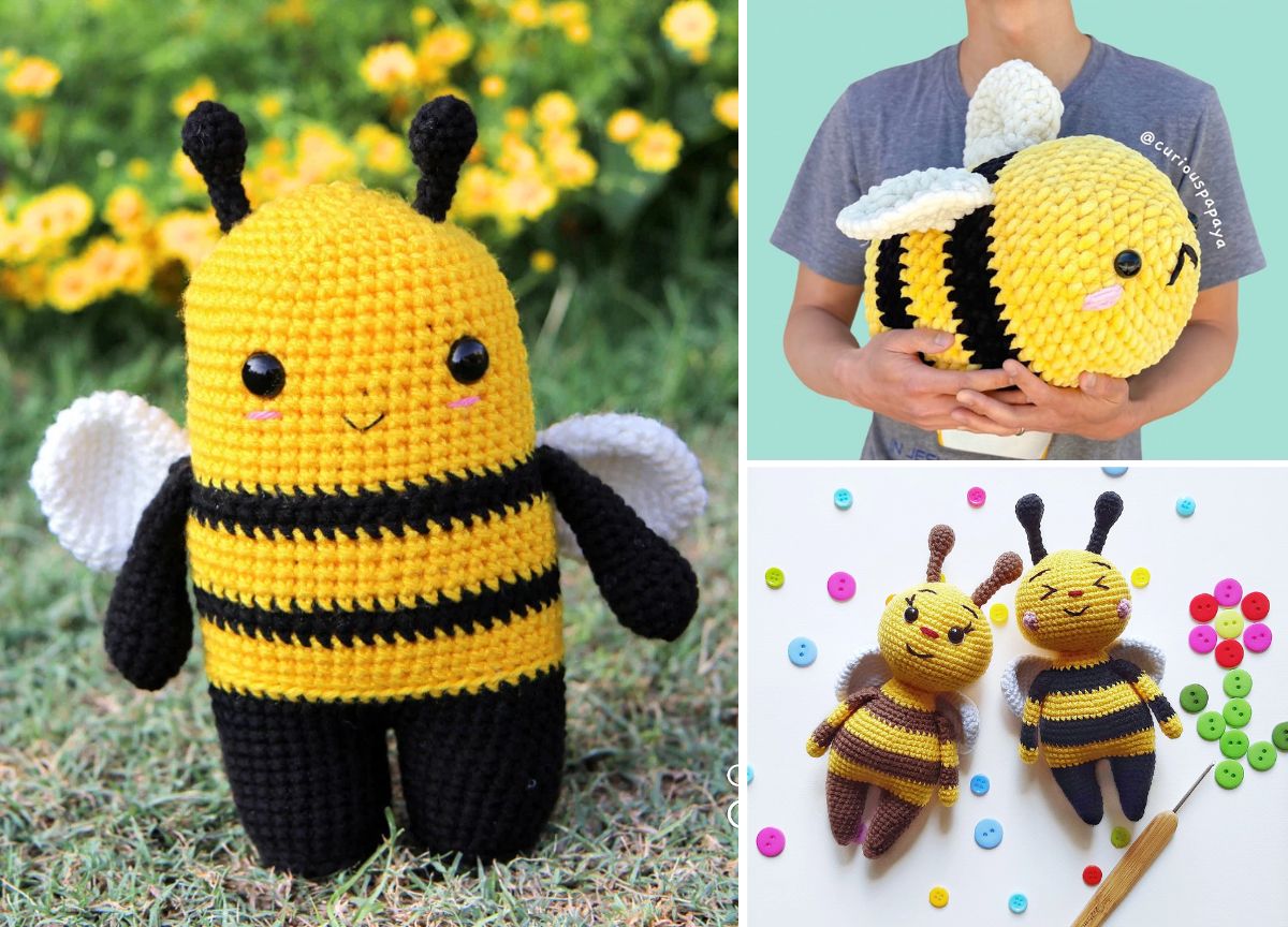 crocheted bee amigurumi